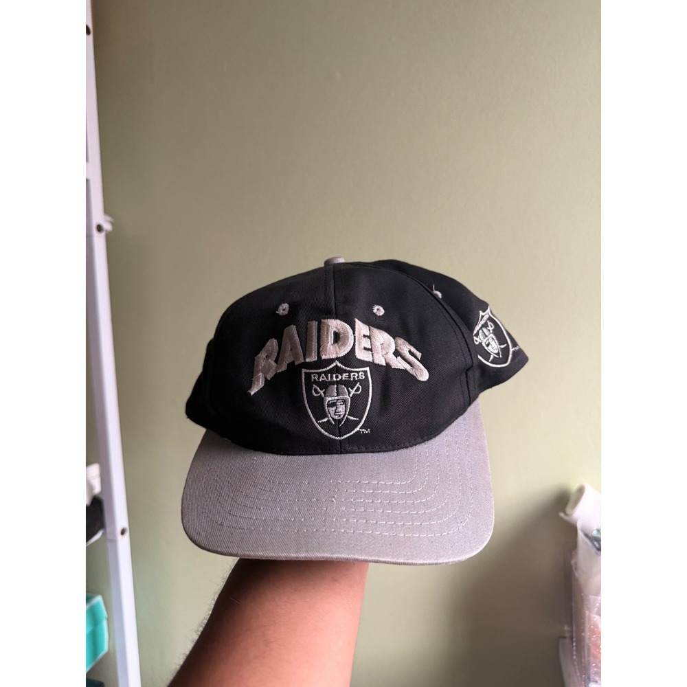 Vintage Raiders Snapback Hat Drew Pearson NFL Black Grey Embroidered Cap